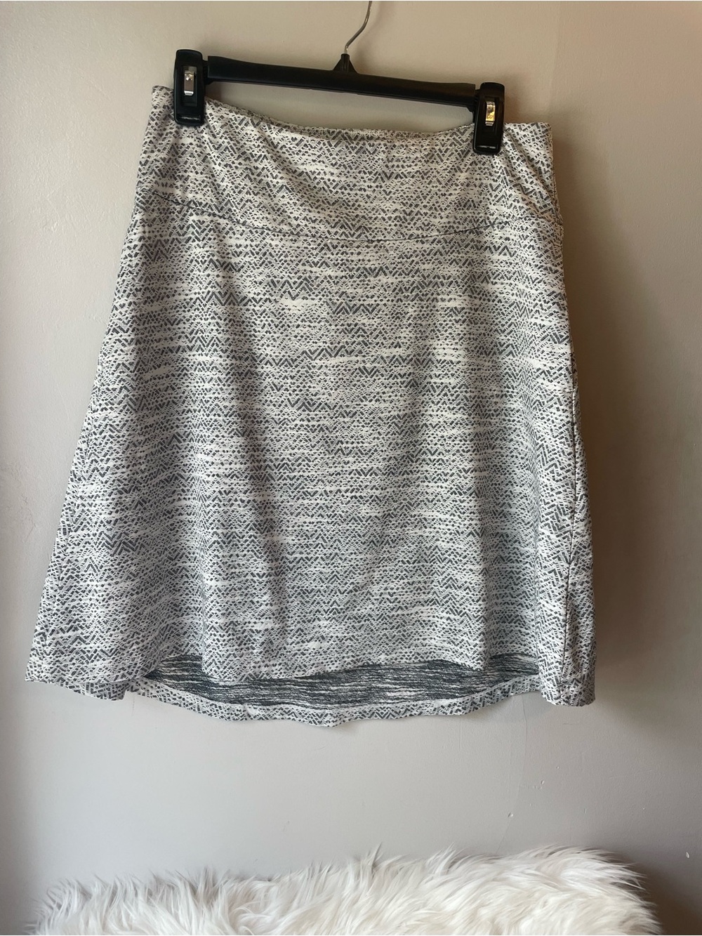 MPG Black and White Textured A-Line Skirt